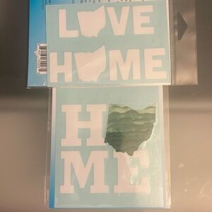 Love Your Home OHIO Rub and Stick Decals NEW Set of 2